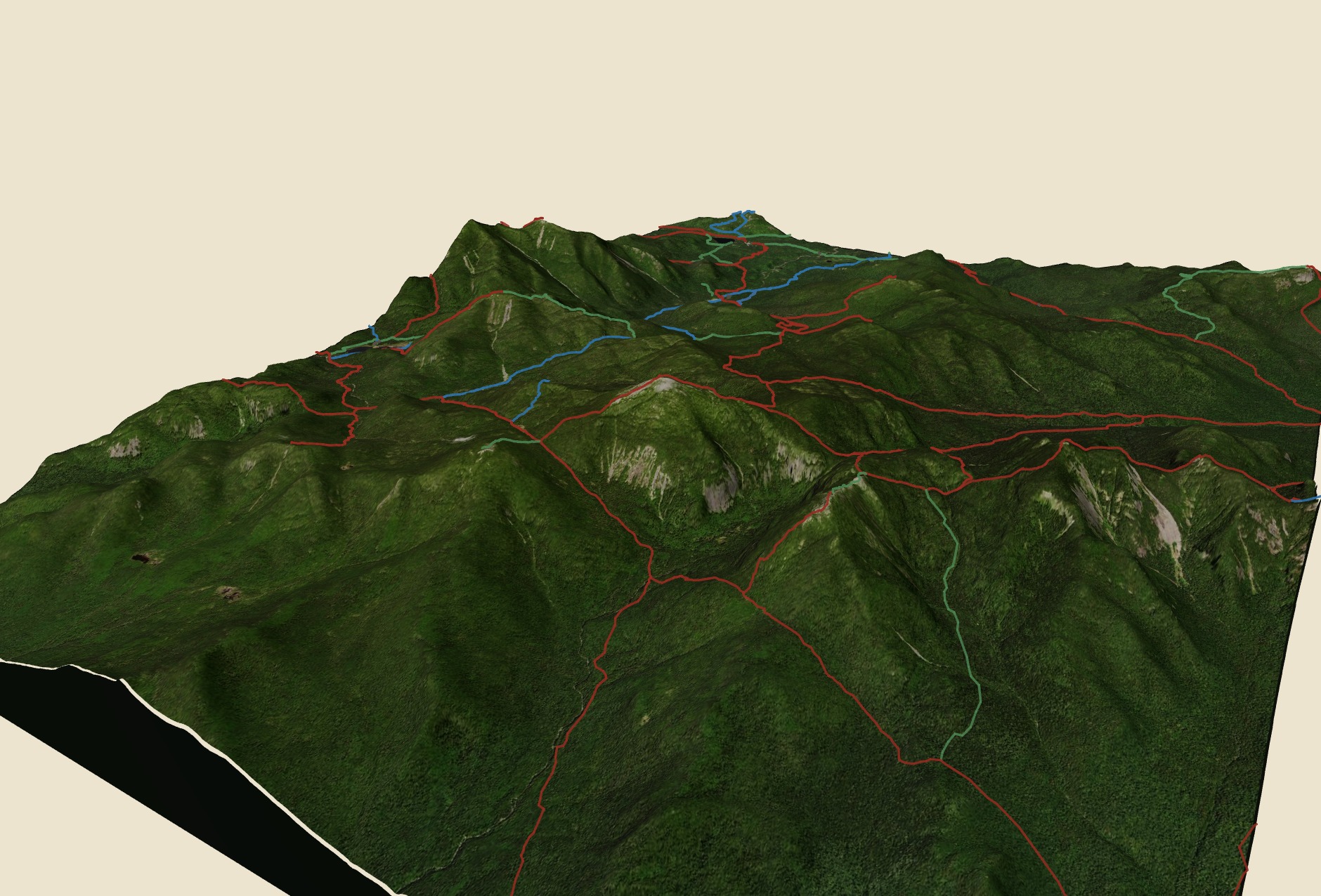 Mount Marcy rendered as 3D terrain