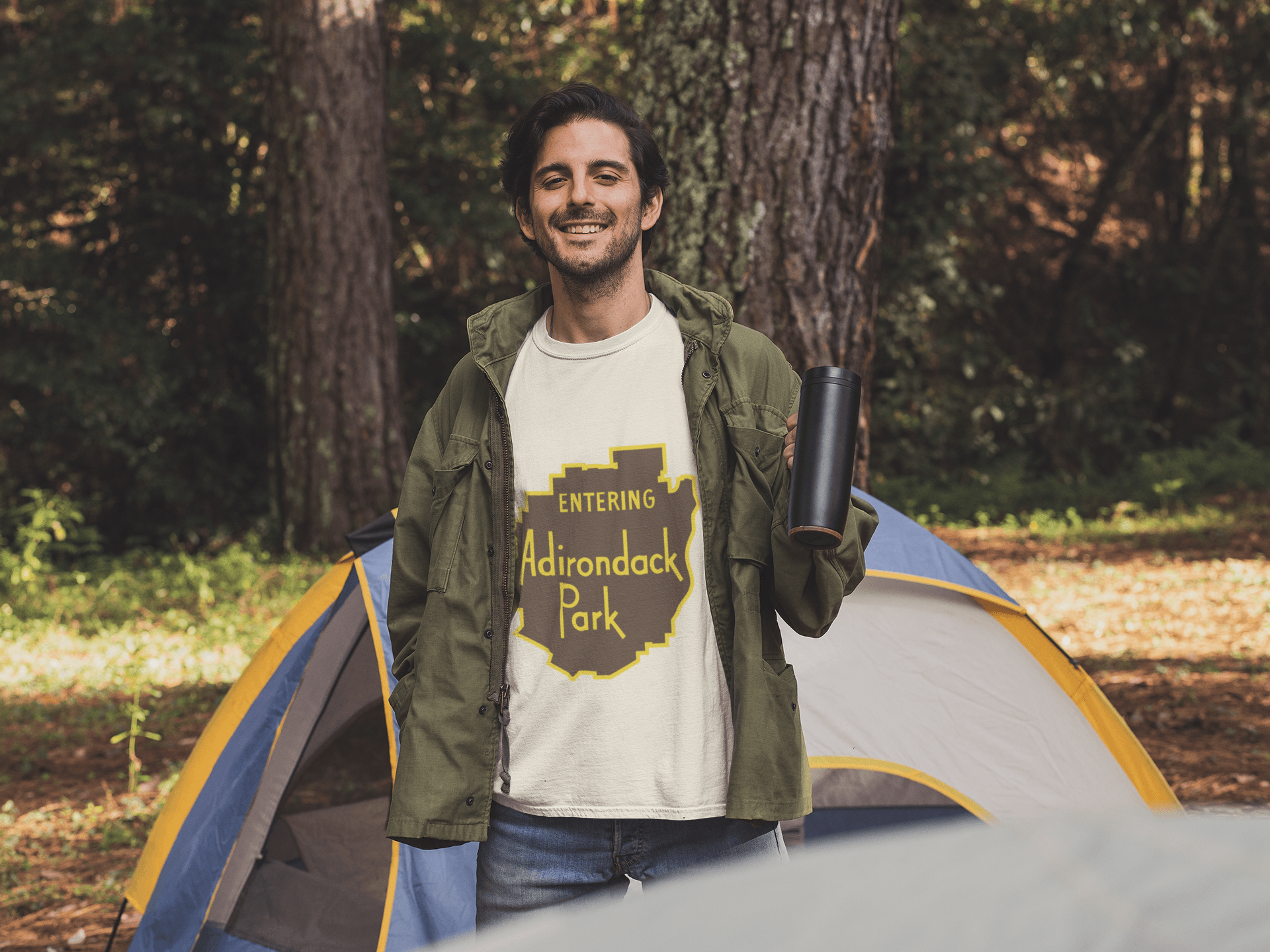 Entering Adirondack Park Organic Tee | Vintage Park Sign Graphic