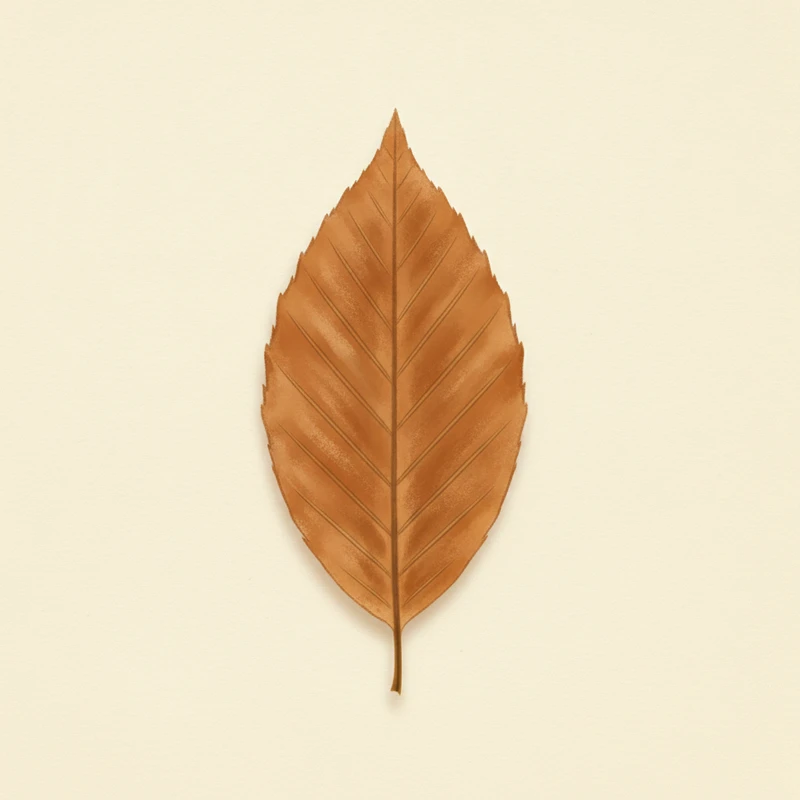 American beech (Fagus grandifolia) — pressed-leaf specimen at peak fall color