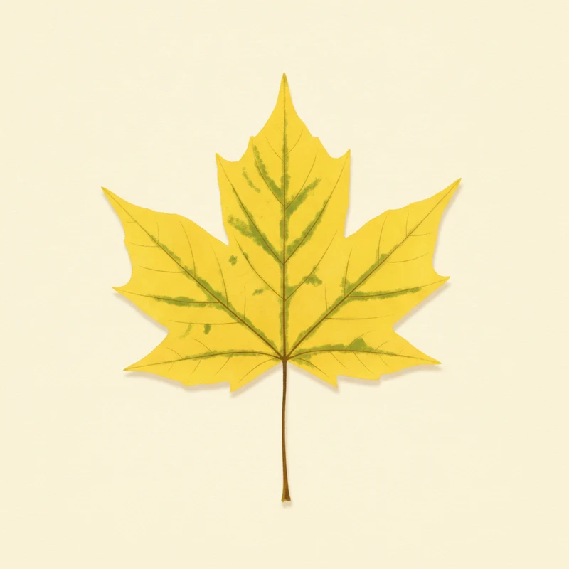 Striped maple (Acer pensylvanicum) — pressed-leaf specimen at peak fall color