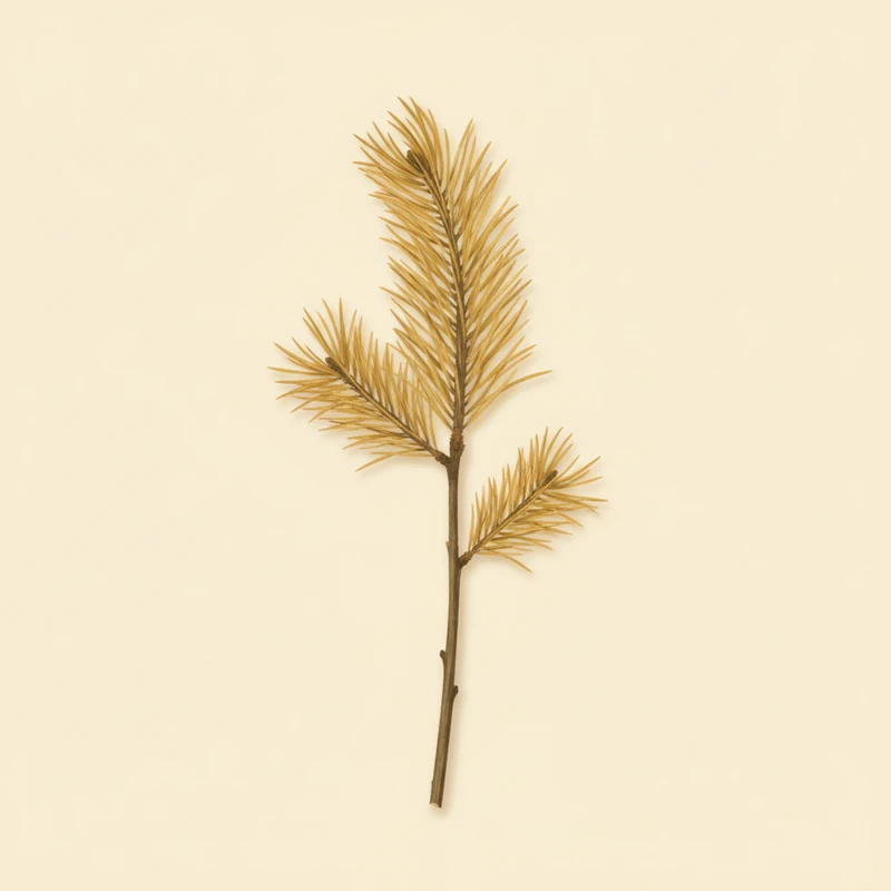 A tamarack sprig turned gold