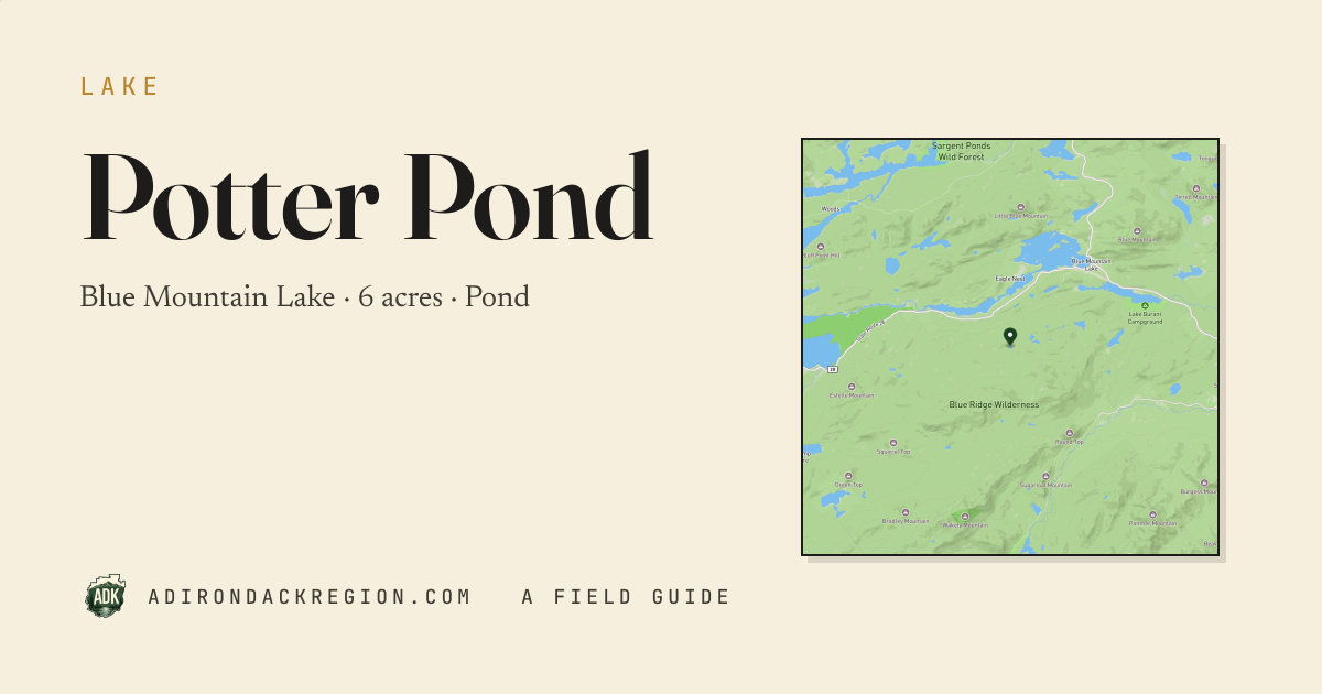 Potter Pond — Adirondack Pond · blue mountain lake · AdirondackRegion.com