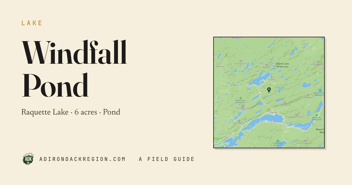 Windfall Pond — Adirondack Pond · raquette lake · AdirondackRegion.com